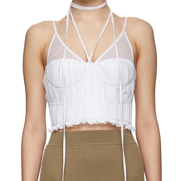 Jonathan Simkhai Lottie Poplin Crop Top - Picture 4 of 11